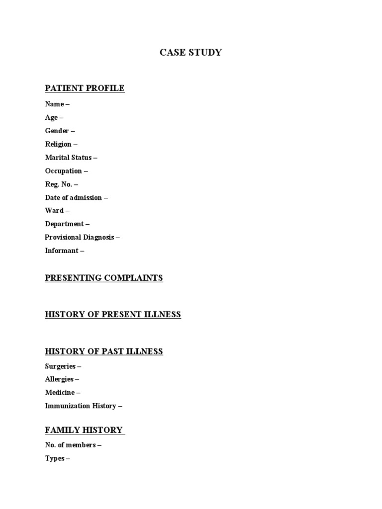 Case Study Format PDF