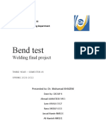 Bend test report on welding final project