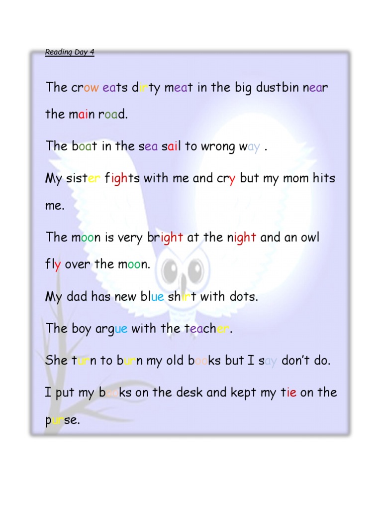 Reading Fluency Worksheet Pdf