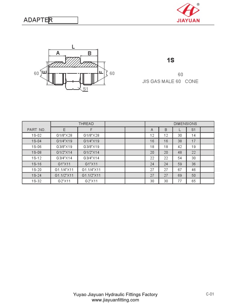 JIS B8363 60 Cone Hose Adapter Fittings Catalogu | PDF | Gas ...