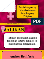 (AP 6 Week 4) - Partisipasyon NG Kababaihan Sa Rebolusyong Pilipino