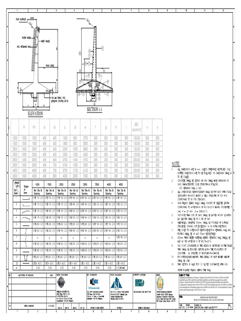 Drawing Retaining Wall1in2 Sloped Surcharge PDF