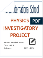 Physics Investigatory Project Abhishek Class Xii