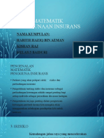 Bab 3 Matematik Penggunaan:Insurans: Nama Kumpulan: Harith Haziq Bin Azman Kishan Raj Kelas:5 Baiduri