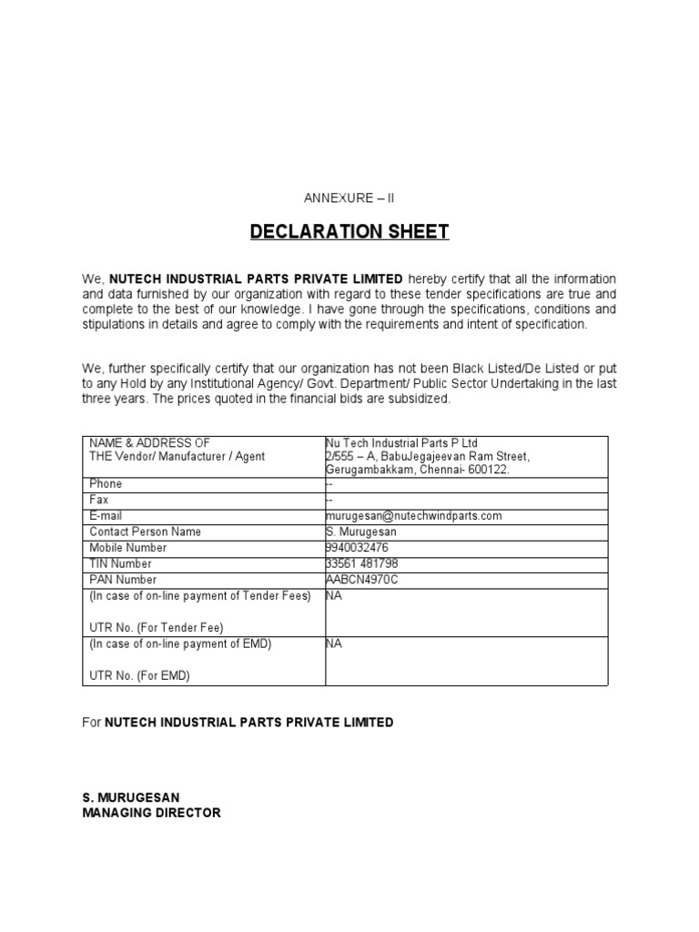 annexure-ii-declaration-sheet-pdf