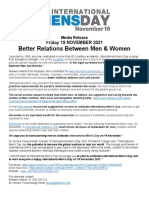 Better Relations Between Men & Women Media Release