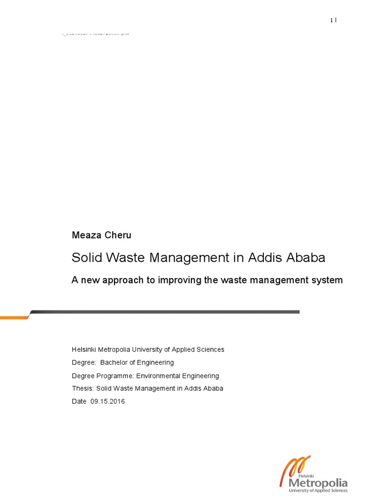 Solid Waste Management in Addis Ababa | PDF | Ethiopia | Waste Management