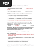 Teaching Profession LET Reviewer Exam | PDF | Teachers | Curriculum
