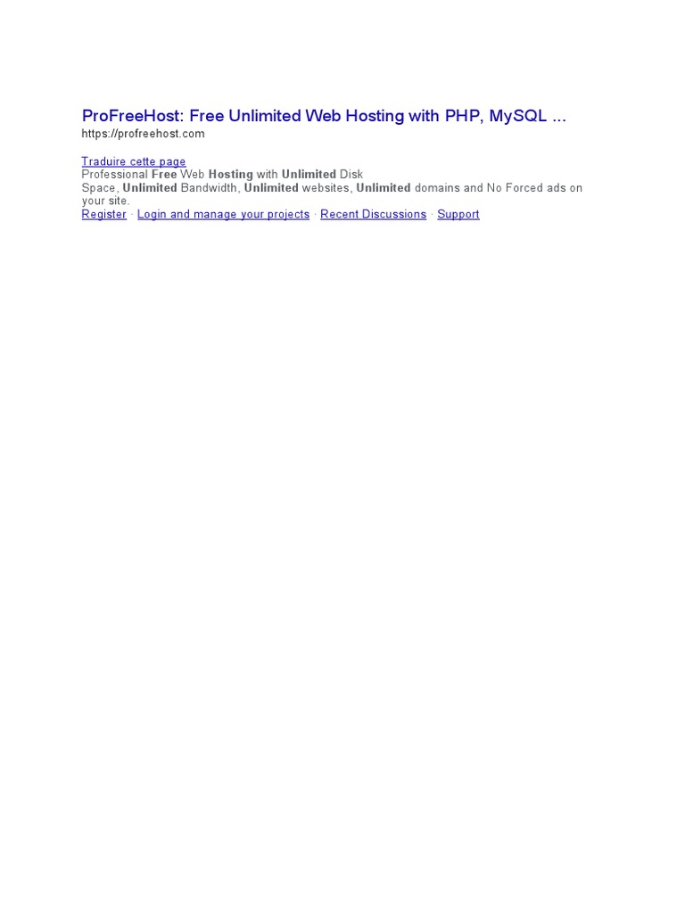 Profreehost free unlimited web hosting with php mysql pdf
