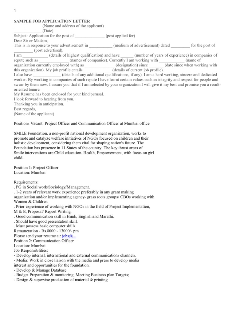 Shifting application letter picture