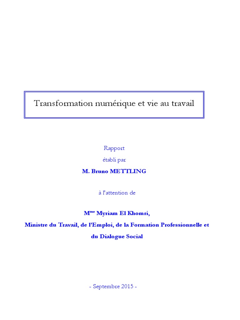 Impact du numérique sur le travail | PDF | Business | Économie