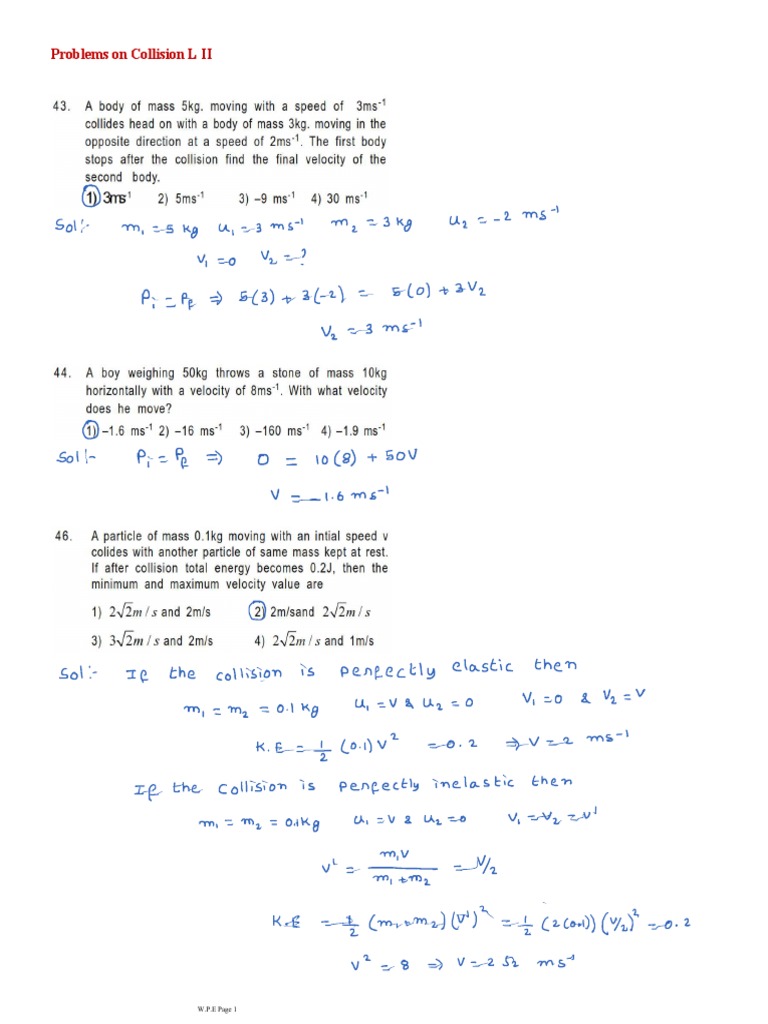 Collisions Problems L-II | PDF