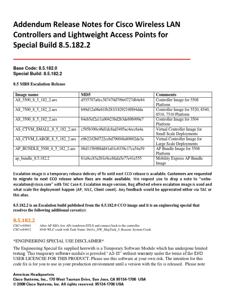 Release Notes 8-5-182 2 | PDF | Software | Computing