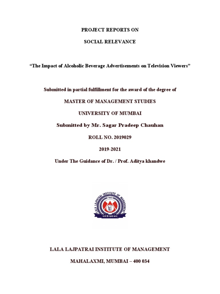 Impact of Alcohol Ads on Youth Behavior | PDF | Survey Methodology ...