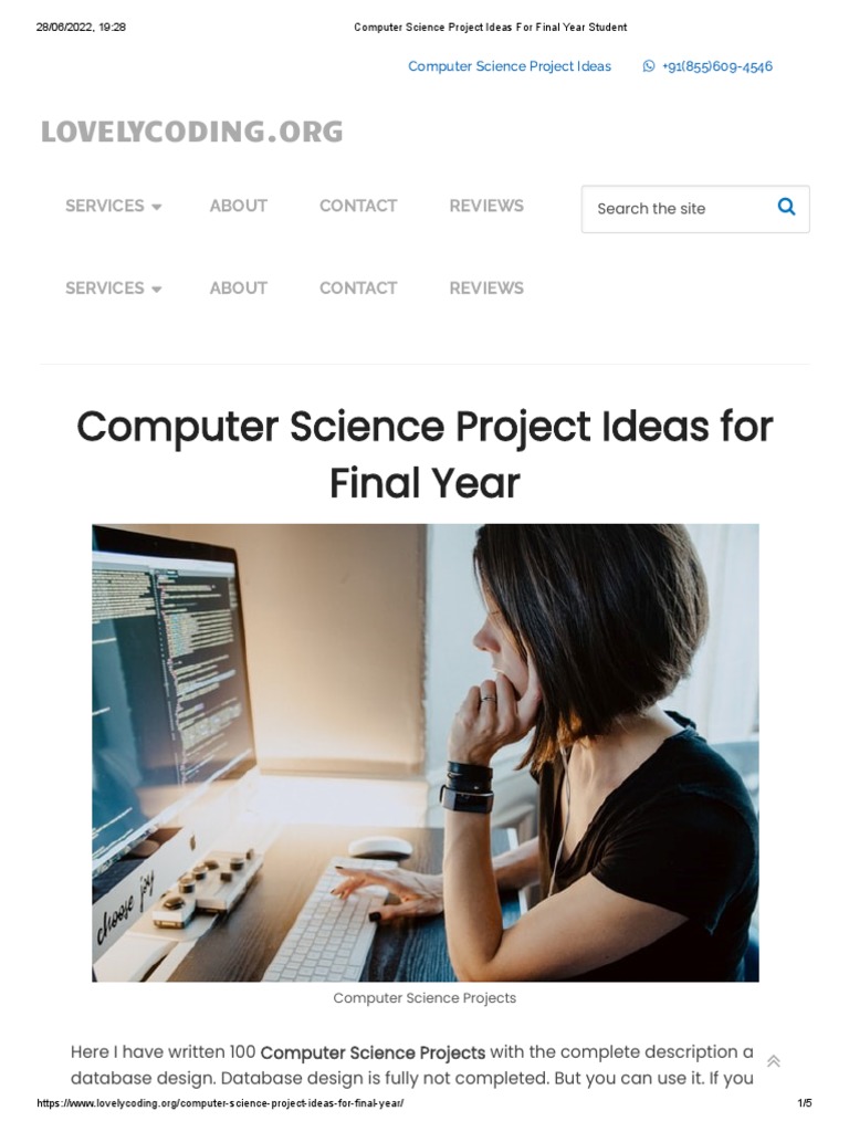 Computer science project ideas for final year student pdf php