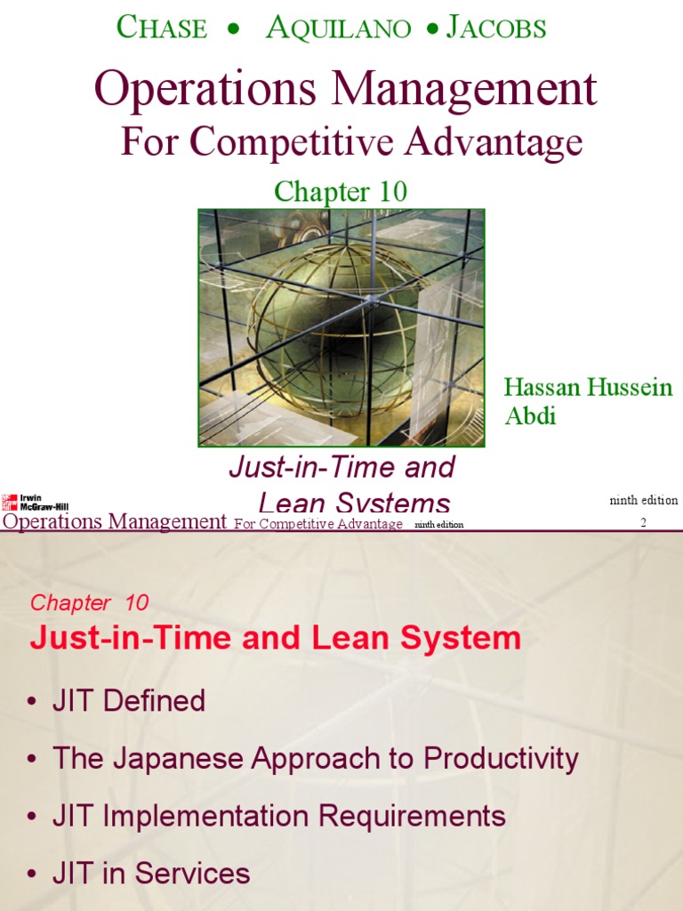Chapter 10 Just in Time and Lean System | PDF | Lean Manufacturing ...