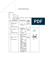 Matrik Perbaikan Proposal Analisis Pengaruh Konsentrasi Industri Terhadap Efisiensi Industri Semen di Indonesia