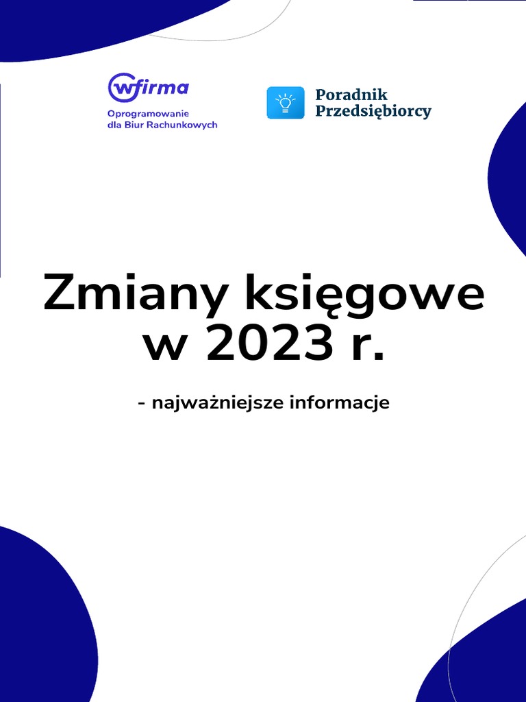 Zmiany Ksiegowe W 2023 Roku | PDF