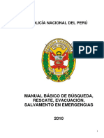 Manual de Básico de Búsqueda, Rescate, Evacuación, Salvamento en Emergencias