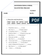 Eng 10 Revision Worksheet (Quantifying Wordsphrases)