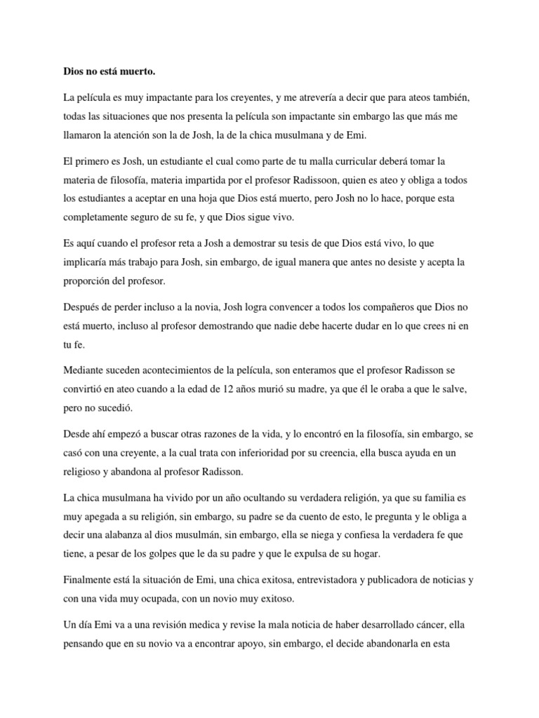 Dios No Esta Muerto | Descargar gratis PDF | Fe | Dios