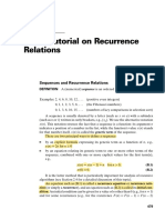 Short Tutorial On Recurrence Relations