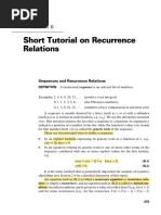 Short Tutorial On Recurrence Relations