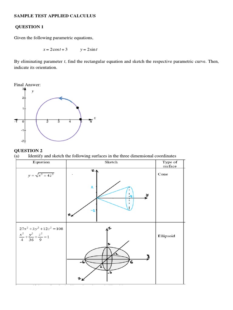Sample Test | PDF | Sphere | Plane (Geometry)