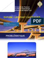 Expose: Les Pont Cantilever: Université de Tlemcen Faculté de Technologie Département de Génie Civil