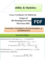 Probability & Statistics Chapter Harmonic Mean, Geometric Mean, and Relation Between A.M., G.M. and H.M