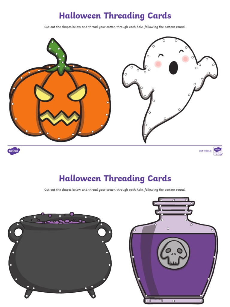 Halloween Threading Cards Activity | PDF | Home & Garden