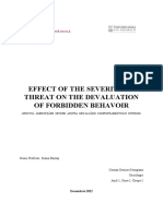 Effect of The Severity of Threat On The Devaluation of Forbidden Behavoir