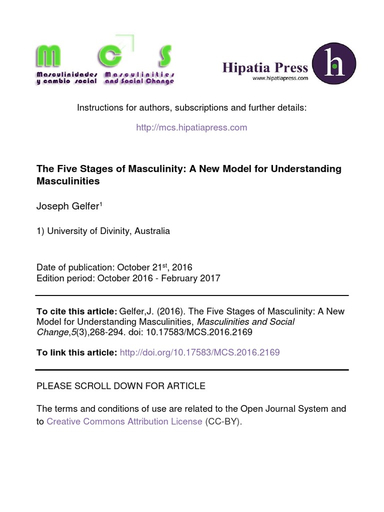 Five Stages of Masculinity Explained | PDF | Masculinity ...