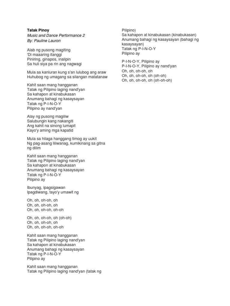 Music Lyrics PDF