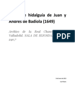 Pleito de Hidalguía de Juan y Andrés Badiola (1649)