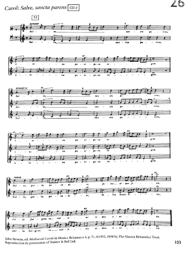 Carol salve sancta parens pdf