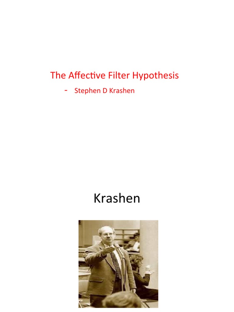Affective Filter Hypothesis PDF Second Language Acquisition