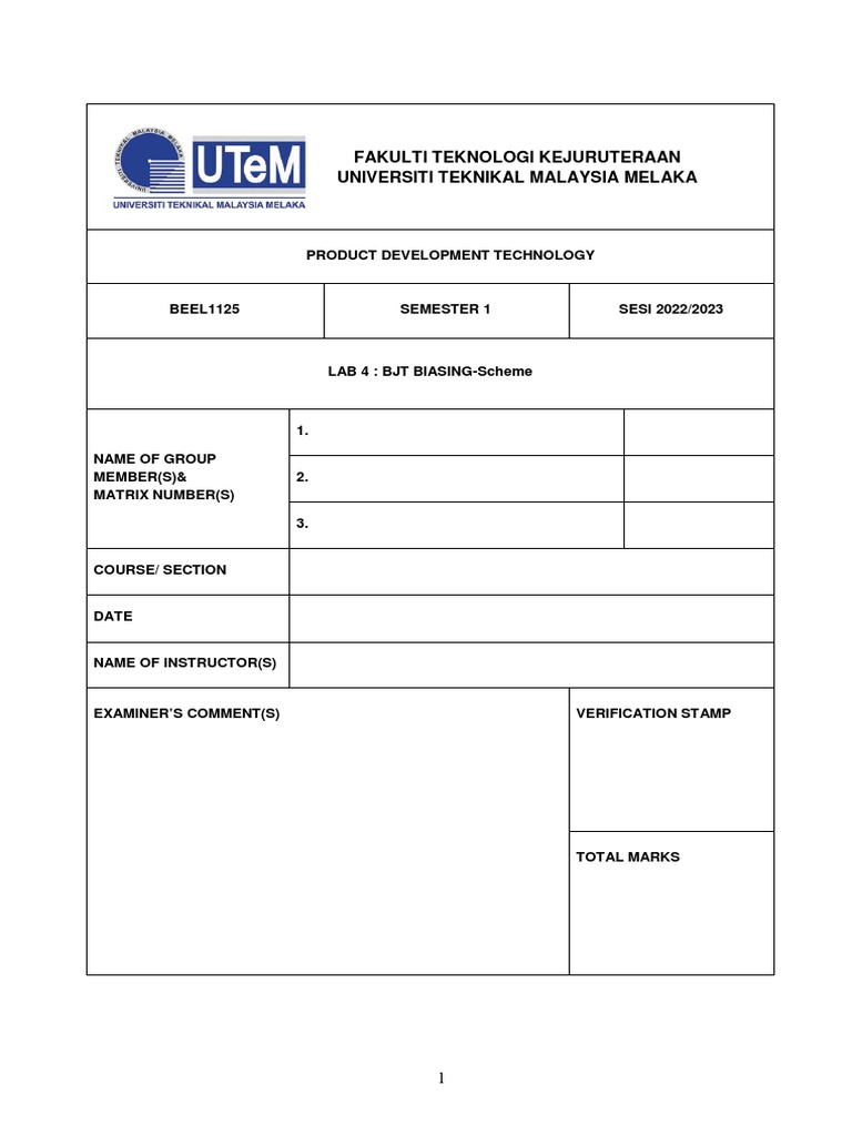 BJT Biasing Circuits Lab Report PDF Bipolar Junction Transistor Electrical Network