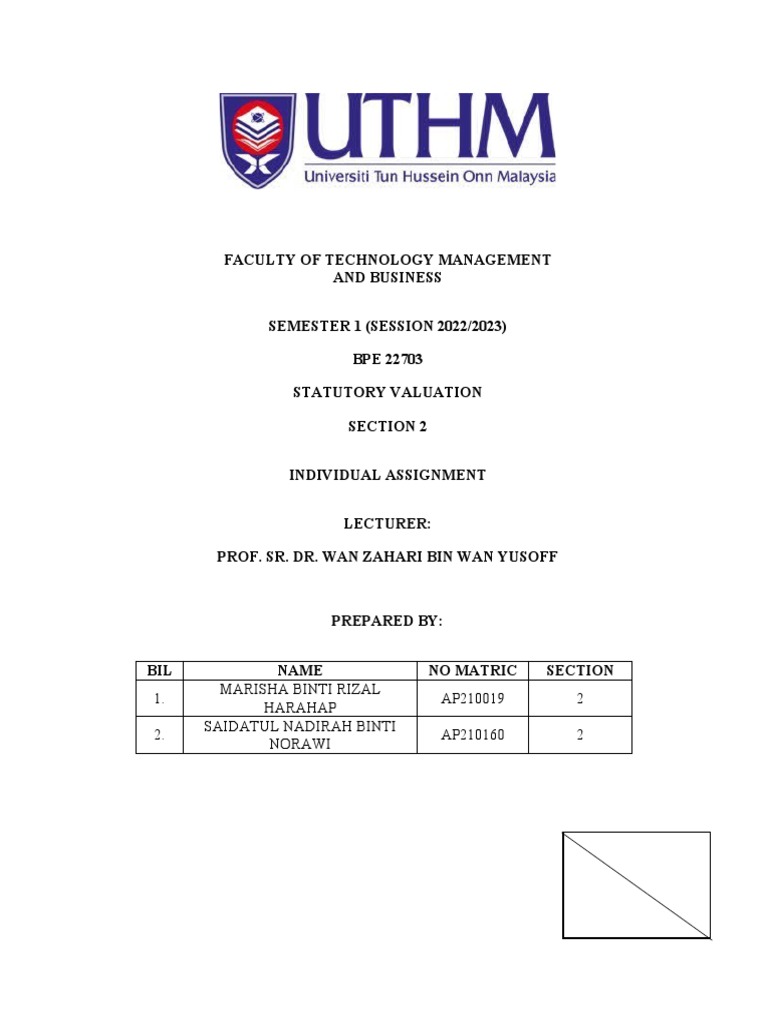 Statutory Individual PDF Real Estate Appraisal Property