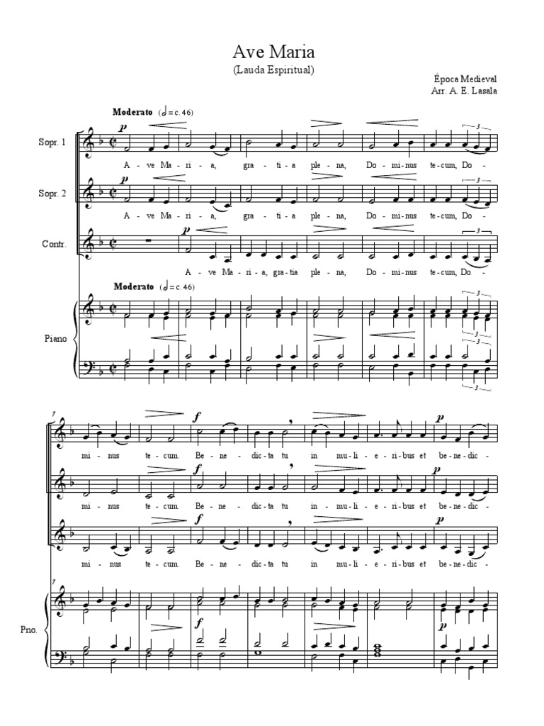 Ave maria medieval sheet music pdf