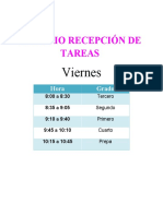 Horario Recepción de Tareas