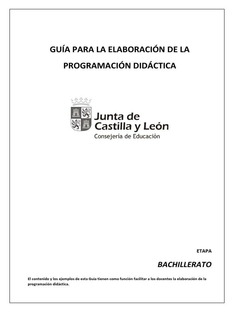 Guía para Programación Didáctica en Bachillerato | PDF | Plan de ...