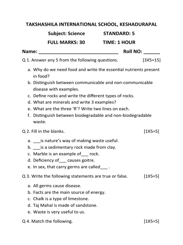 Class 5 science pdf
