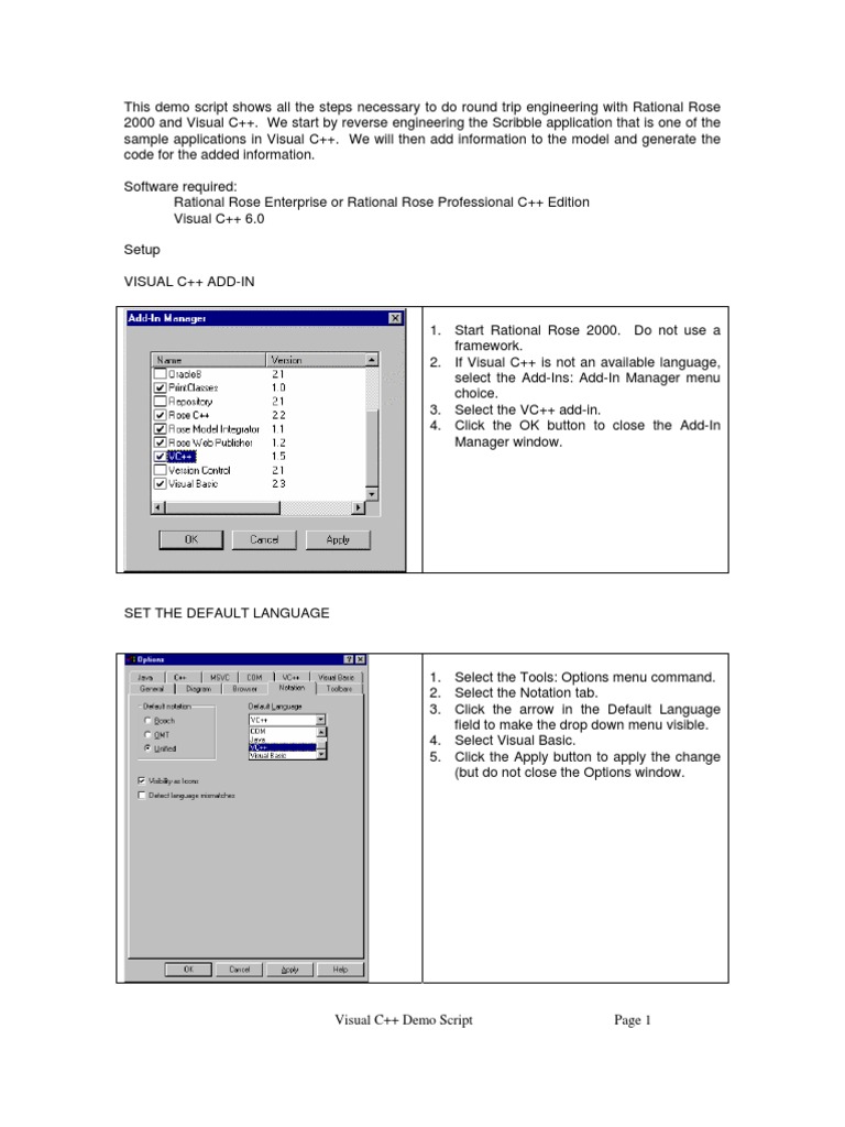 UML Visual C With MFC Example | PDF | Button (Computing) | Scripting ...