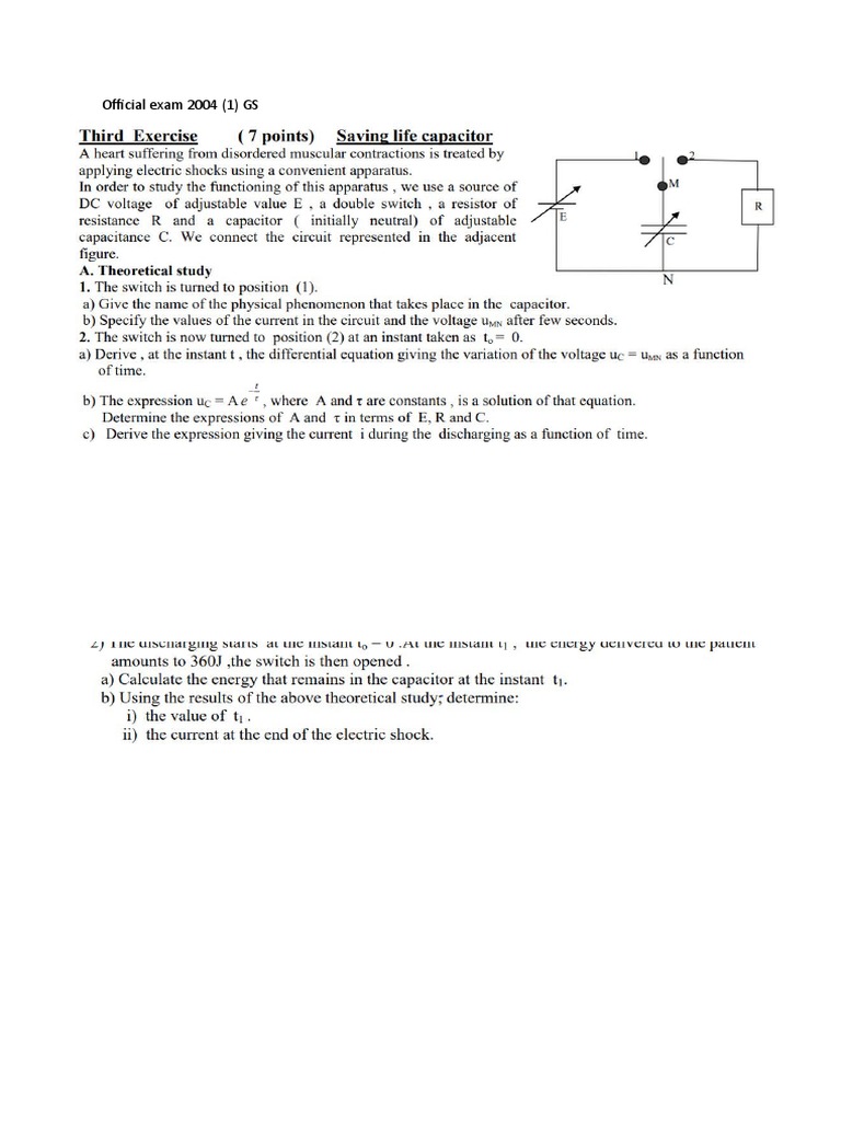 Capacitor Worksheet PDF
