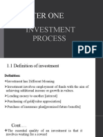 Chapter One: Investment Process