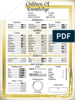 Attributes: Name: Player: Chronicle: Nature: Demeanor: Essence: Faction: Cabal: Concept