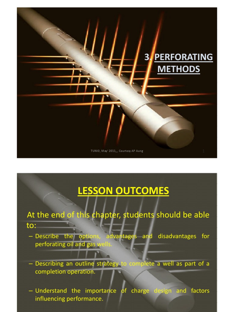 Chapter 3 Perforating Methods Casing (Borehole) Gun