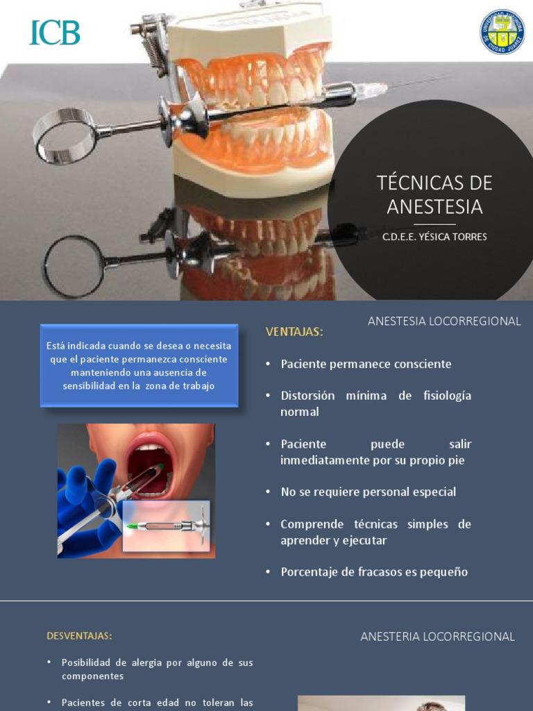 9 Técnicas De Anestesia Pdf Inyección Medicina Diente
