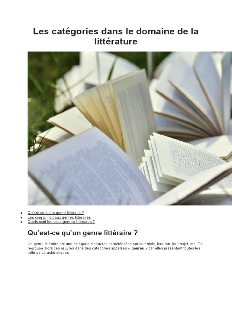 Genres et sous-genres littéraires | PDF | Poésie | Romans